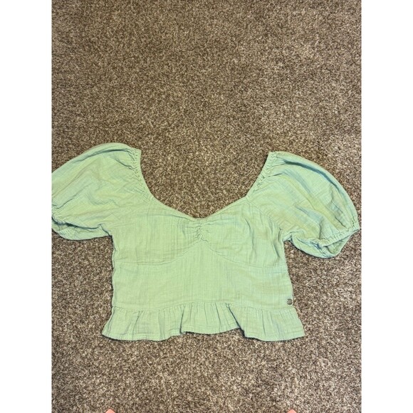 Roxy Life Mirage Puff Sleeve Top 🧚✨ Mint Green Size M , pre-owned / No Flaws - Picture 7 of 12